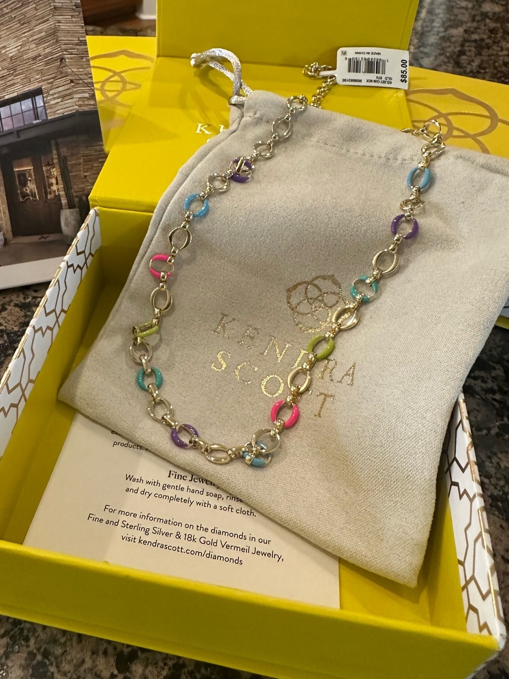 Kendra Scott Kelsey Chain Necklace Gold Multi Mix